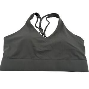 Golftini Gray Halter Strappy Sports Bra Size Large Cute Strappy Back